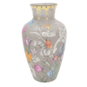 Ginori Giardino Dell'Iris Tall vasew/ Relief Decor Leaf